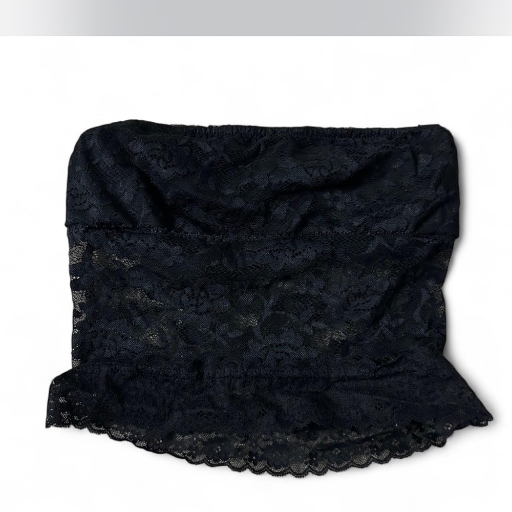 Black Lace Strapless Top